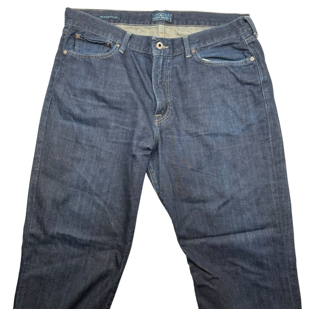 Lucky Brand Jeans Mens 38x30 Blue 363 VTG Straight Candiani Denim Dark Wash